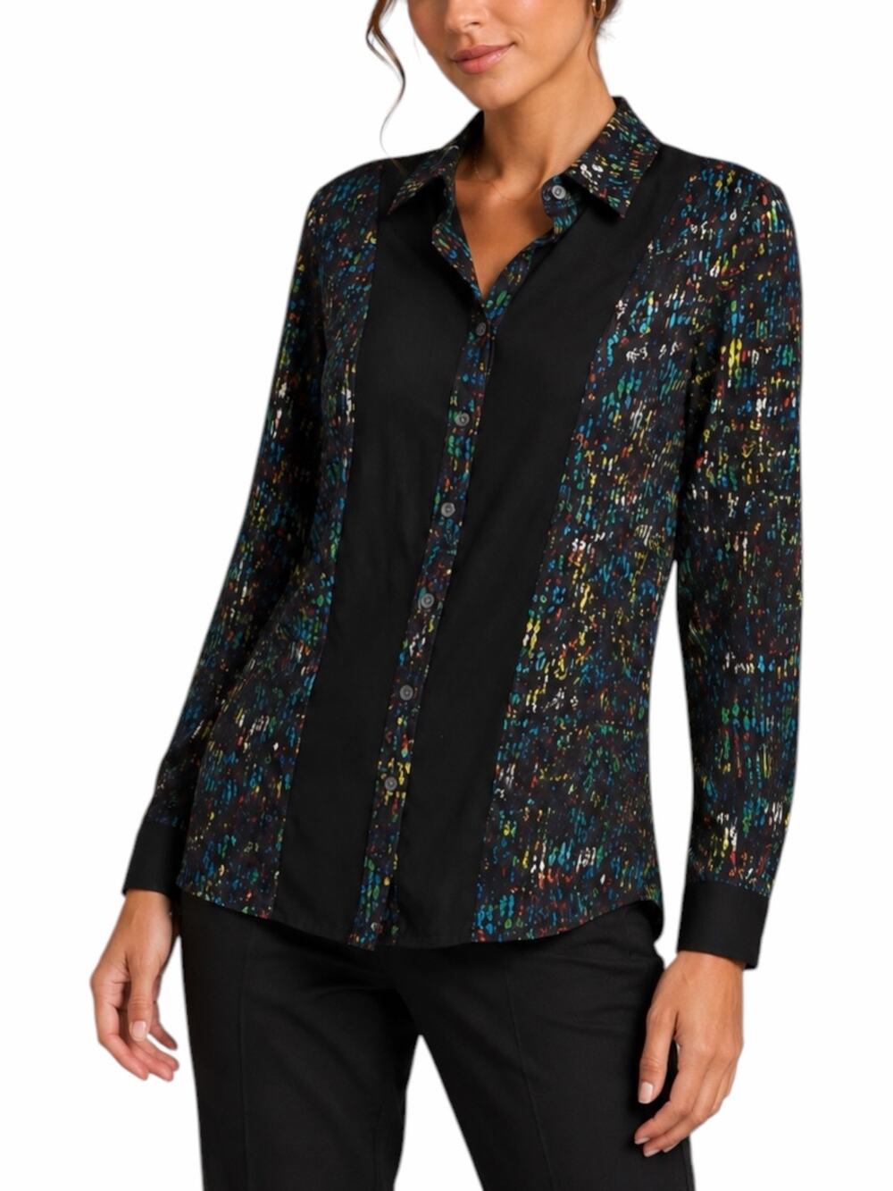 Derek Lam Design Nation Printed Button Down Shirt Size S
